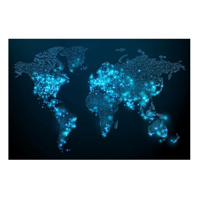 Quadro mappamondo Mondo connesso - Mappa del mondo