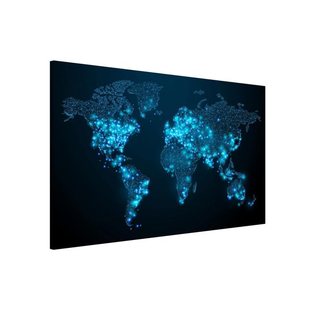 Quadro moderno Mondo connesso - Mappa del mondo