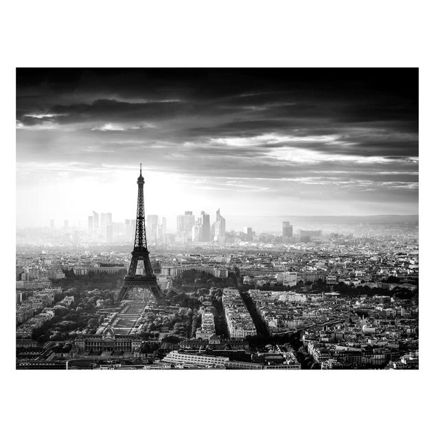 Lavagne magnetiche con architettura e skylines La Torre Eiffel dall'alto in bianco e nero