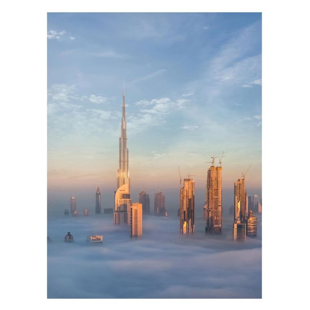 Lavagne magnetiche con architettura e skylines Dubai sopra le nuvole
