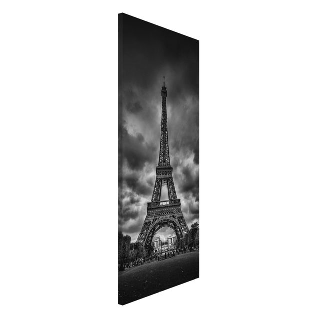 Quadro Parigi Torre Eiffel davanti alle nuvole in bianco e nero