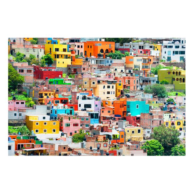 Quadri moderni   Case colorate di fronte a Guanajuato