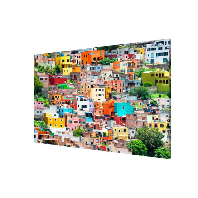 Quadro città Case colorate di fronte a Guanajuato