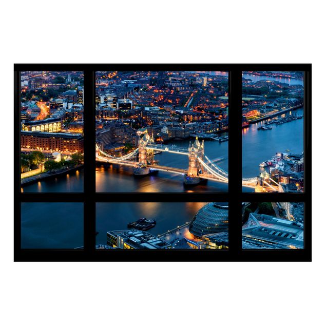 Lavagne magnetiche con architettura e skylines Vista dalla finestra del Tower Bridge di notte
