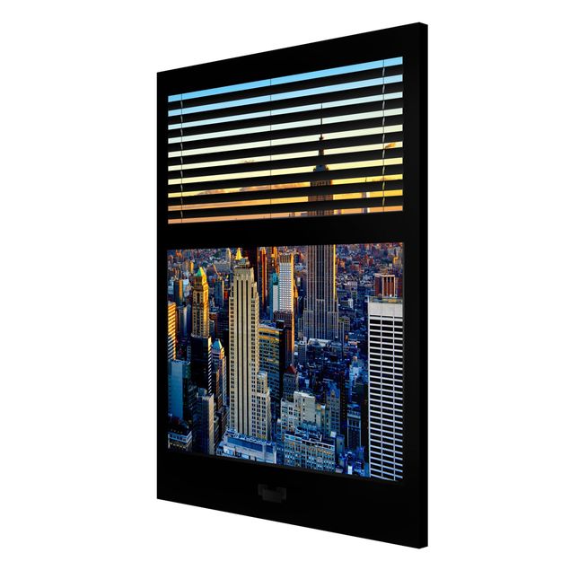 Quadri moderni per arredamento Tende a finestra - New York all'alba