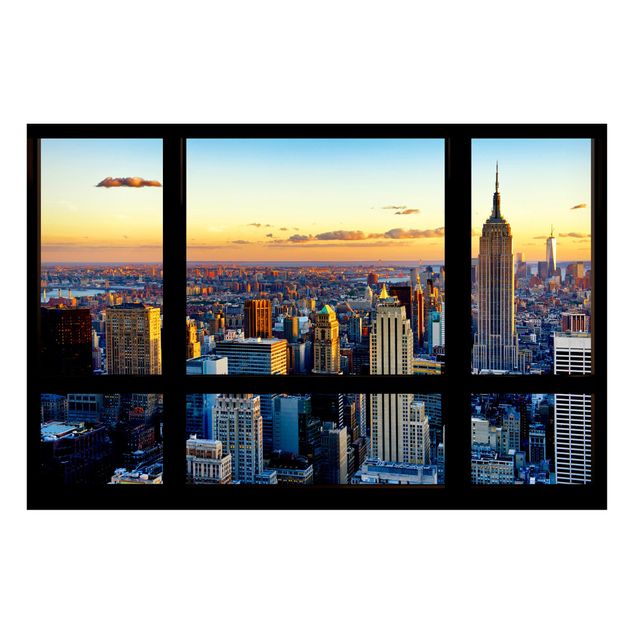 Lavagne magnetiche con architettura e skylines Vista dalla finestra - Alba di New York