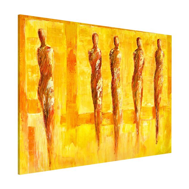 Quadro moderno Petra Schüßler - Cinque figure in giallo