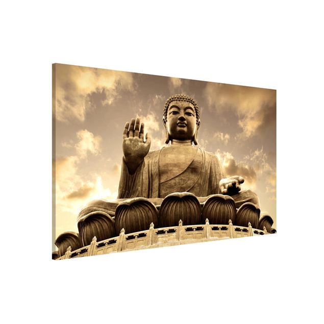 Lavagne magnetiche con architettura e skylines Grande Buddha in seppia