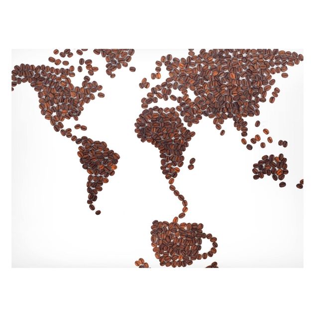 Quadro planisfero Il caffè nel mondo