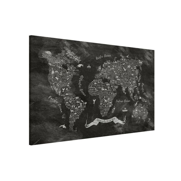 Decorazioni cameretta Mappa del mondo in gesso tipografico