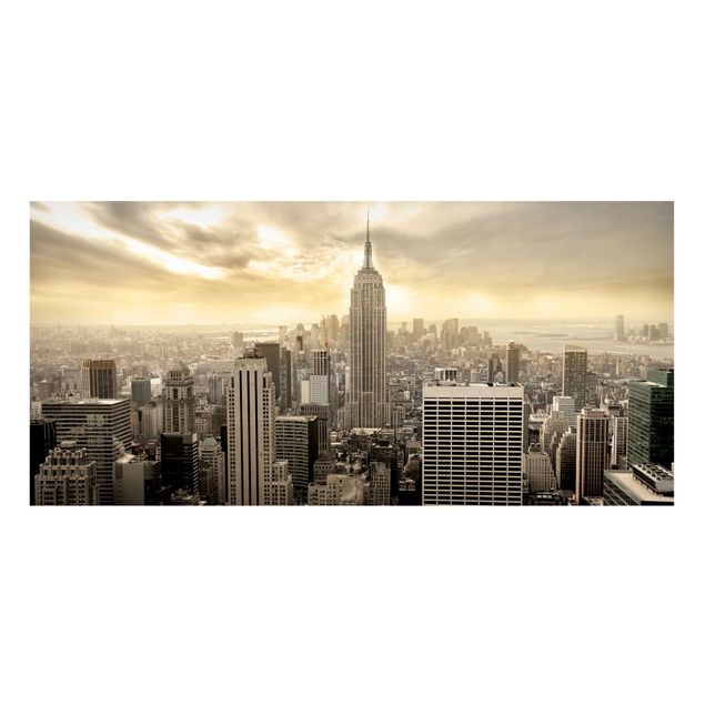 Lavagne magnetiche con architettura e skylines Manhattan all'alba