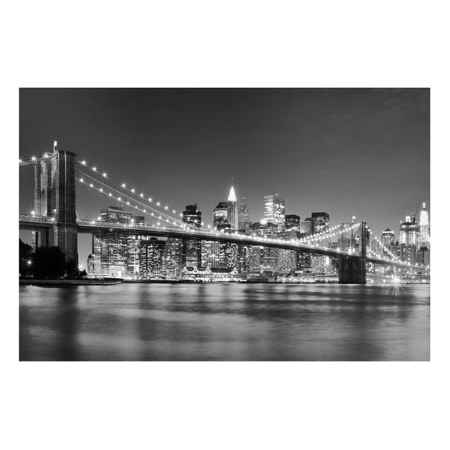 Lavagne magnetiche con architettura e skylines Ponte di Manhattan di notte II