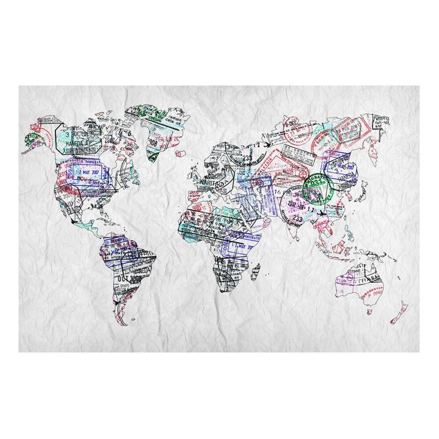 Lavagne magnetiche con frasi Timbro per passaporto mappa del mondo