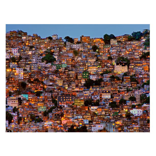 Quadri moderni per arredamento Rio De Janeiro Favela tramonto