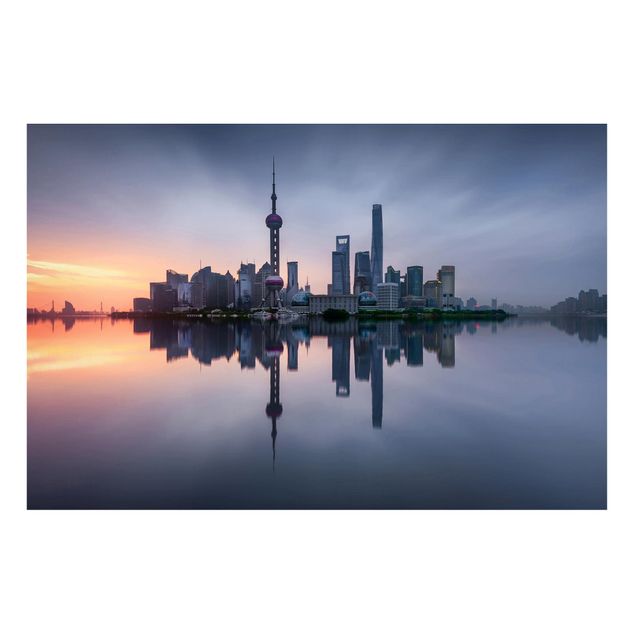 Quadri moderni per arredamento Shanghai Skyline di mattina umore