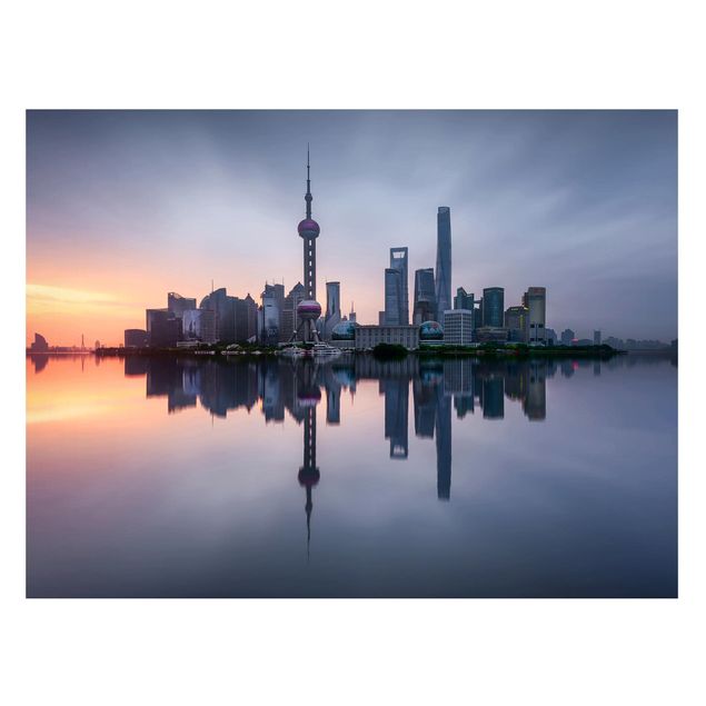 Quadri moderni per arredamento Shanghai Skyline di mattina umore