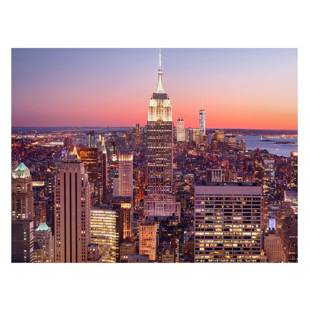 Lavagne magnetiche con architettura e skylines Tramonto a Manhattan New York
