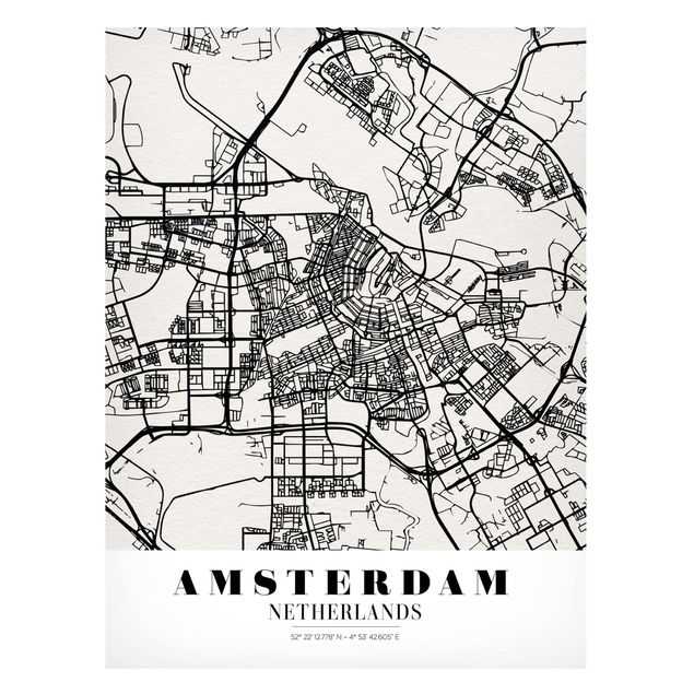 Lavagne magnetiche con frasi Mappa della città di Amsterdam - Classica