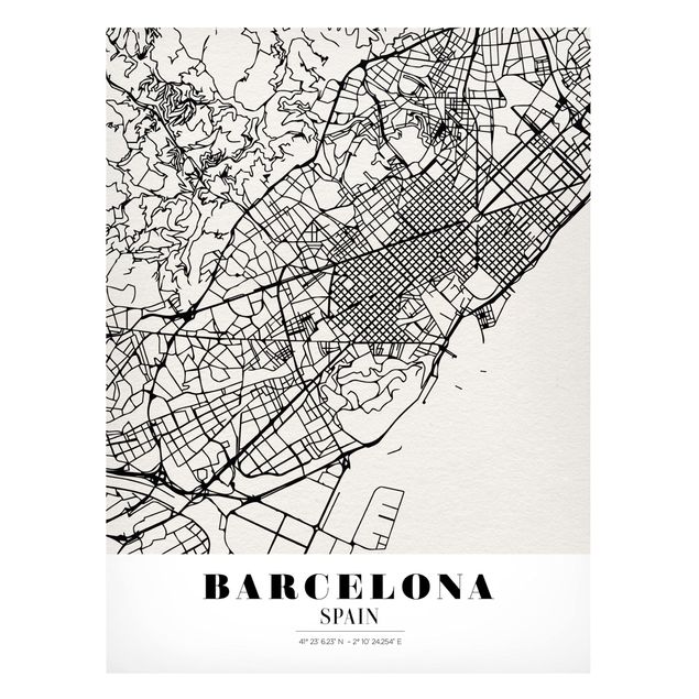 Lavagne magnetiche con frasi Mappa di Barcellona - Classica