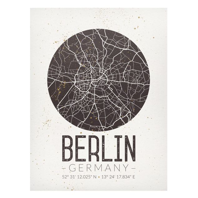 Lavagne magnetiche con frasi Mappa della città di Berlino - Retrò