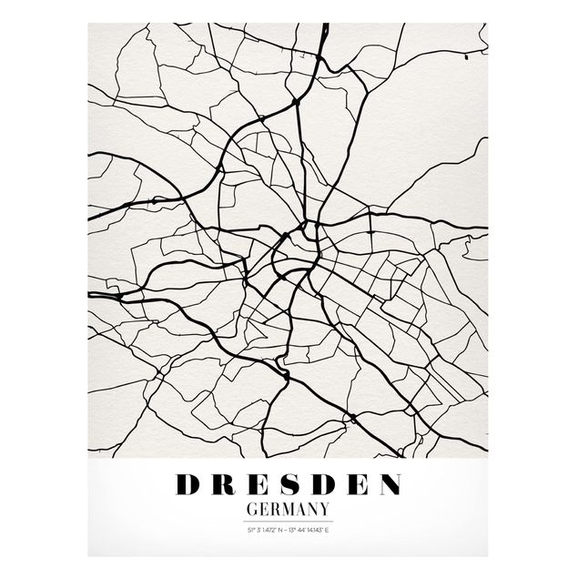 Lavagne magnetiche con frasi Mappa di Dresda - Classica