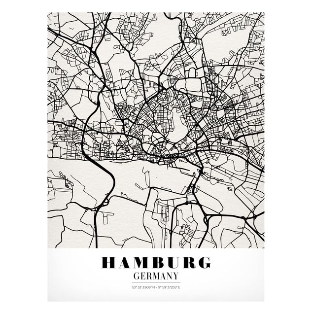 Lavagne magnetiche con frasi Mappa di Amburgo - Classica