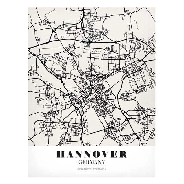 Lavagne magnetiche con frasi Mappa di Hannover - Classica