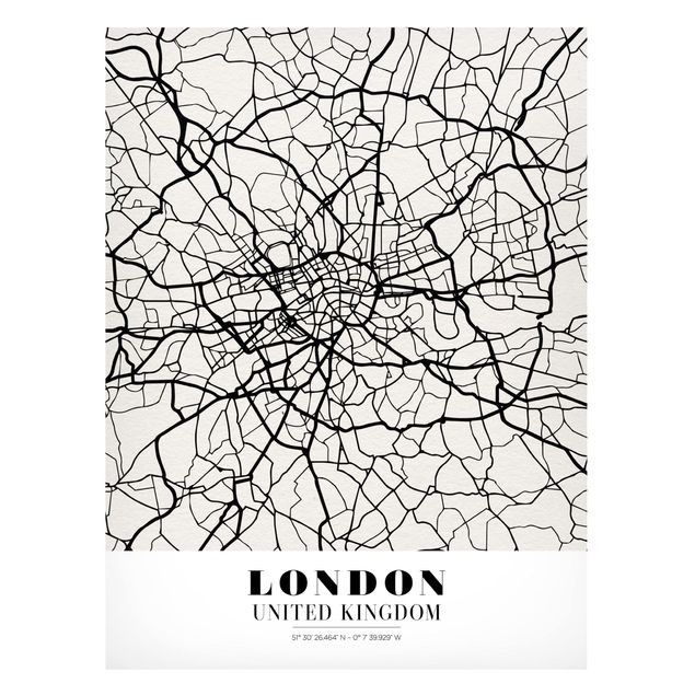 Lavagne magnetiche con mappamondo Mappa di Londra - Classica