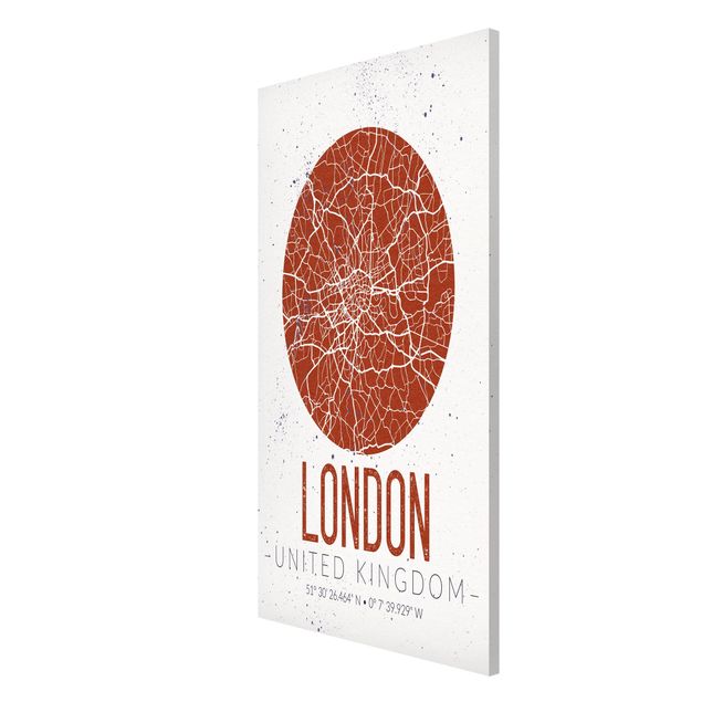 Quadri moderni bianco e nero Mappa della città di Londra - Retrò