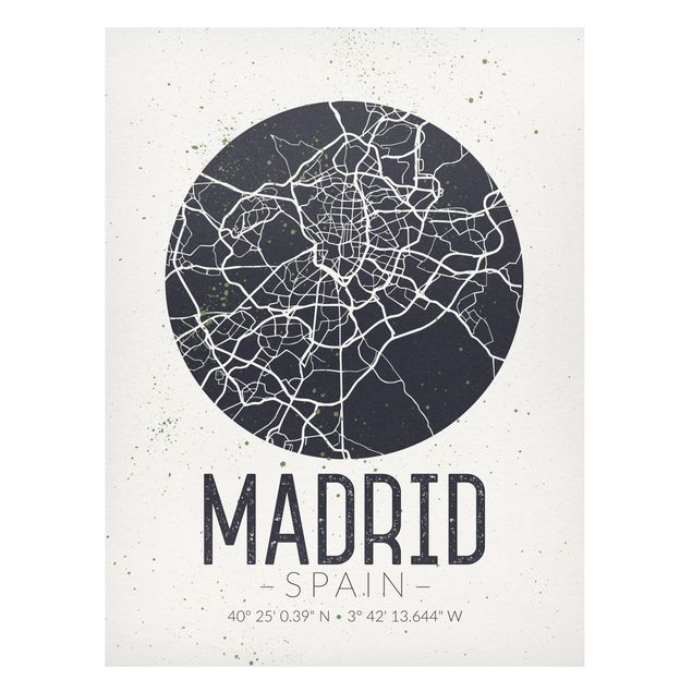 Lavagne magnetiche con frasi Mappa di Madrid - Retrò