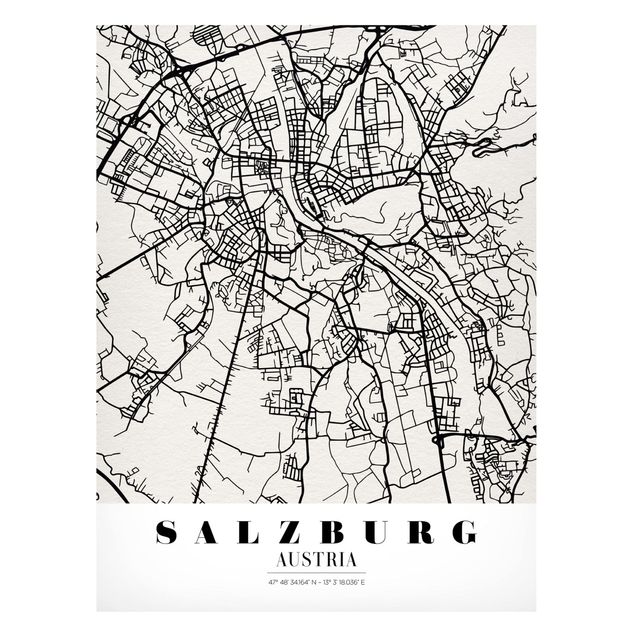 Lavagne magnetiche con frasi Mappa di Salisburgo - Classica
