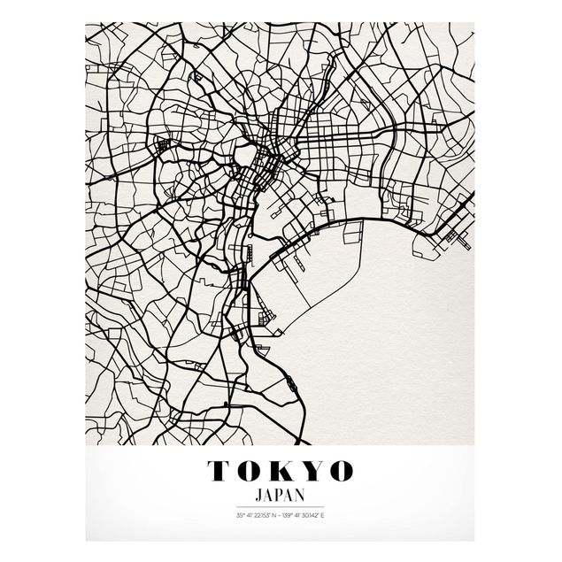 Lavagne magnetiche con mappamondo Mappa di Tokyo - Classica