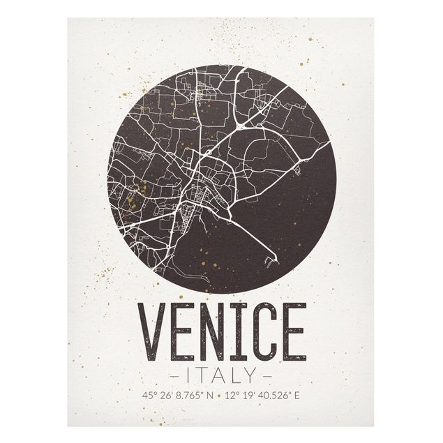 Lavagne magnetiche con frasi Mappa di Venezia - Retrò