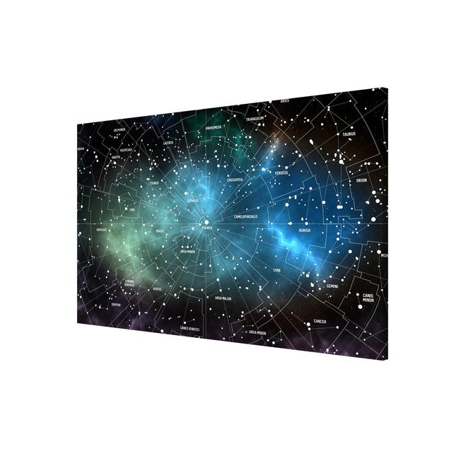 Quadro mappamondo Mappa delle costellazioni stellari Nebulosa galattica