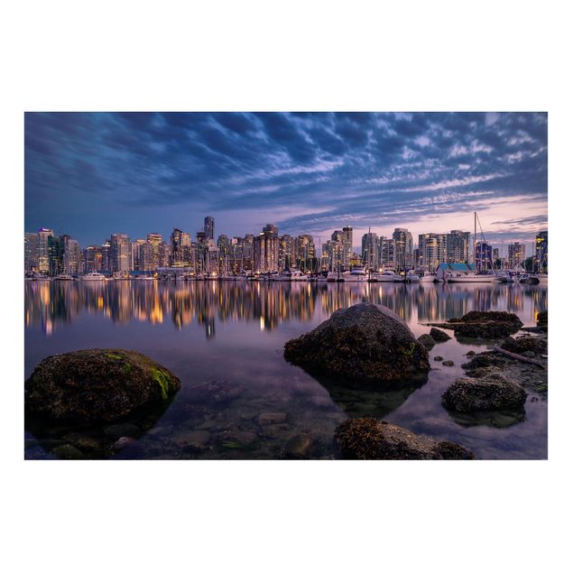 Lavagne magnetiche con architettura e skylines Vancouver al tramonto