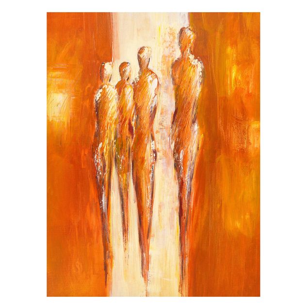 Quadri astratti Quattro figure in arancione 02