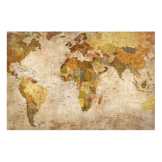 Quadro shabby Map Of The World