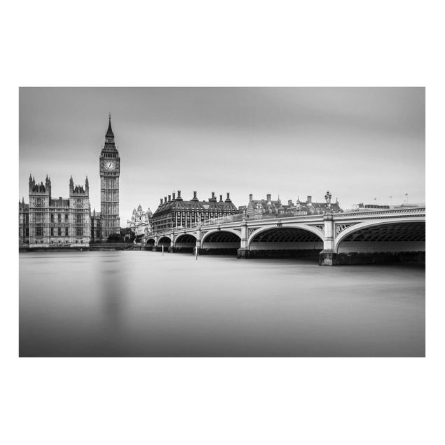 Lavagne magnetiche con architettura e skylines Il ponte di Westminster e il Big Ben