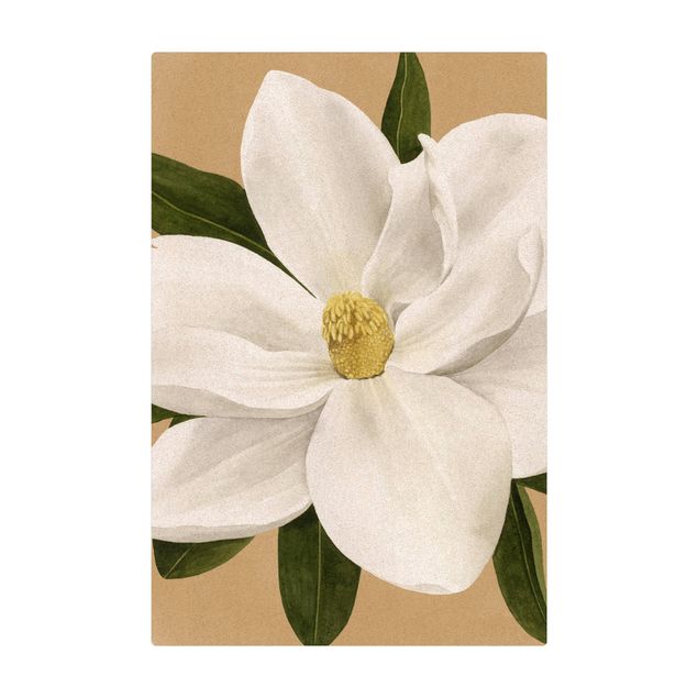 Tappetino di sughero - Magnolia su oro II - Formato verticale 2:3