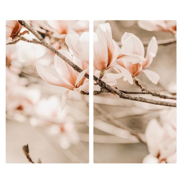 Copri piano cottura Ramoscello di magnolia in stile vintage