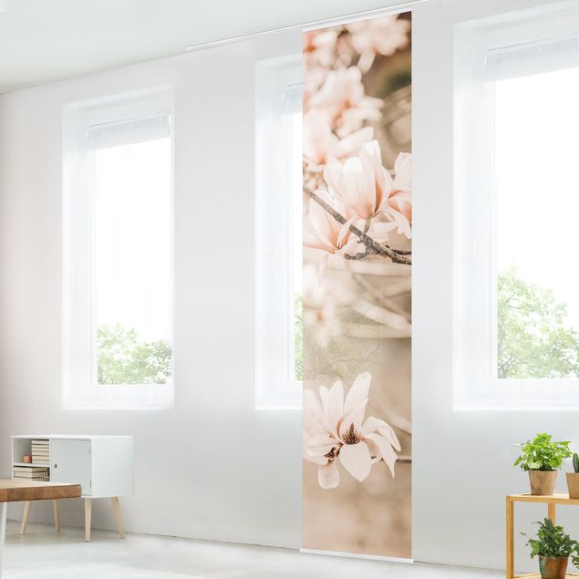 Tende a pannello scorrevoli con paesaggio Ramoscello di magnolia in stile vintage