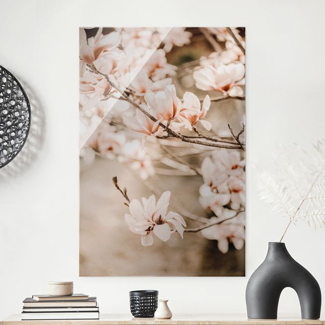 Quadri paesaggistici Ramoscello di magnolia in stile vintage