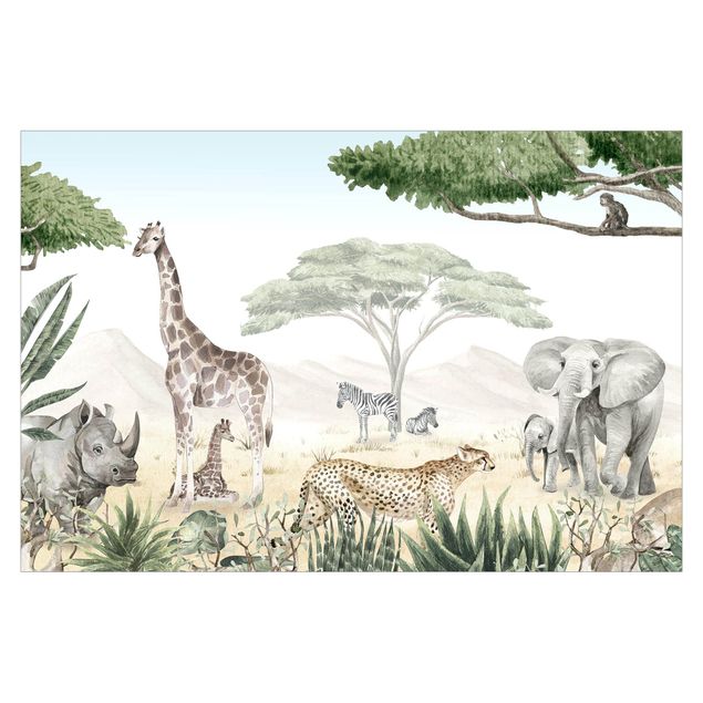 Carta da parati giraffe Maestoso mondo animale della savana