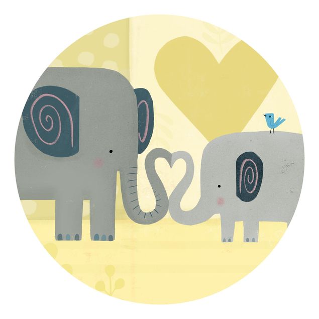 Carta da parati con elefanti Io e la mamma - Elefanti