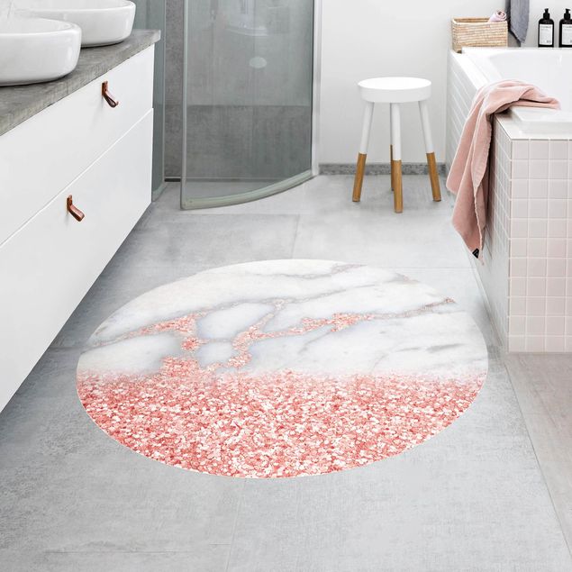 tappeto design moderno Effetto marmo con coriandoli rosa chiaro