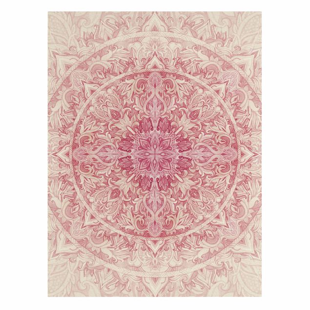 Quadri stampe Mandala - Acquerelli Sole Ornamento Rosa Chiaro