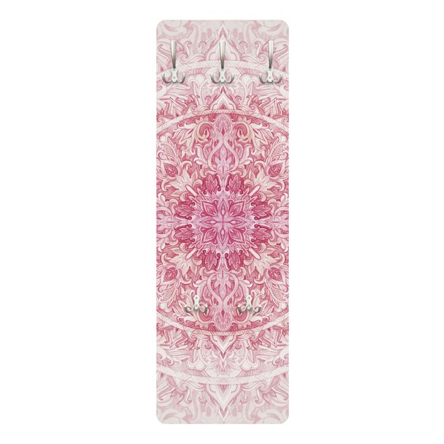 Appendiabiti moderno - Ornamento di sole mandala in acquerello rosa