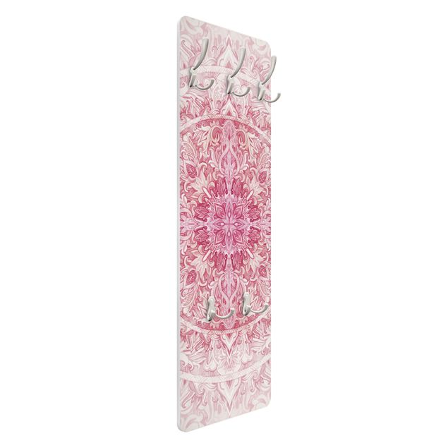 Appendiabiti moderno - Ornamento di sole mandala in acquerello rosa