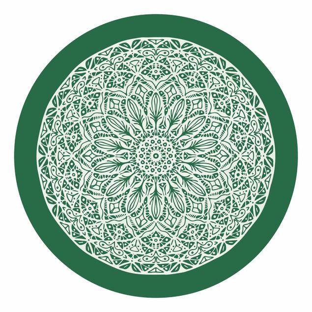 Carte da parati moderne Mandala Ornamento Sfondo Verde