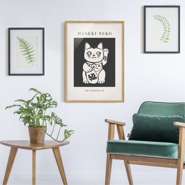 Quadri con cornice con frasi Maneki Neko - Il gatto della fortuna